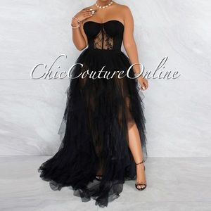 Black Sheer Tulle Dress